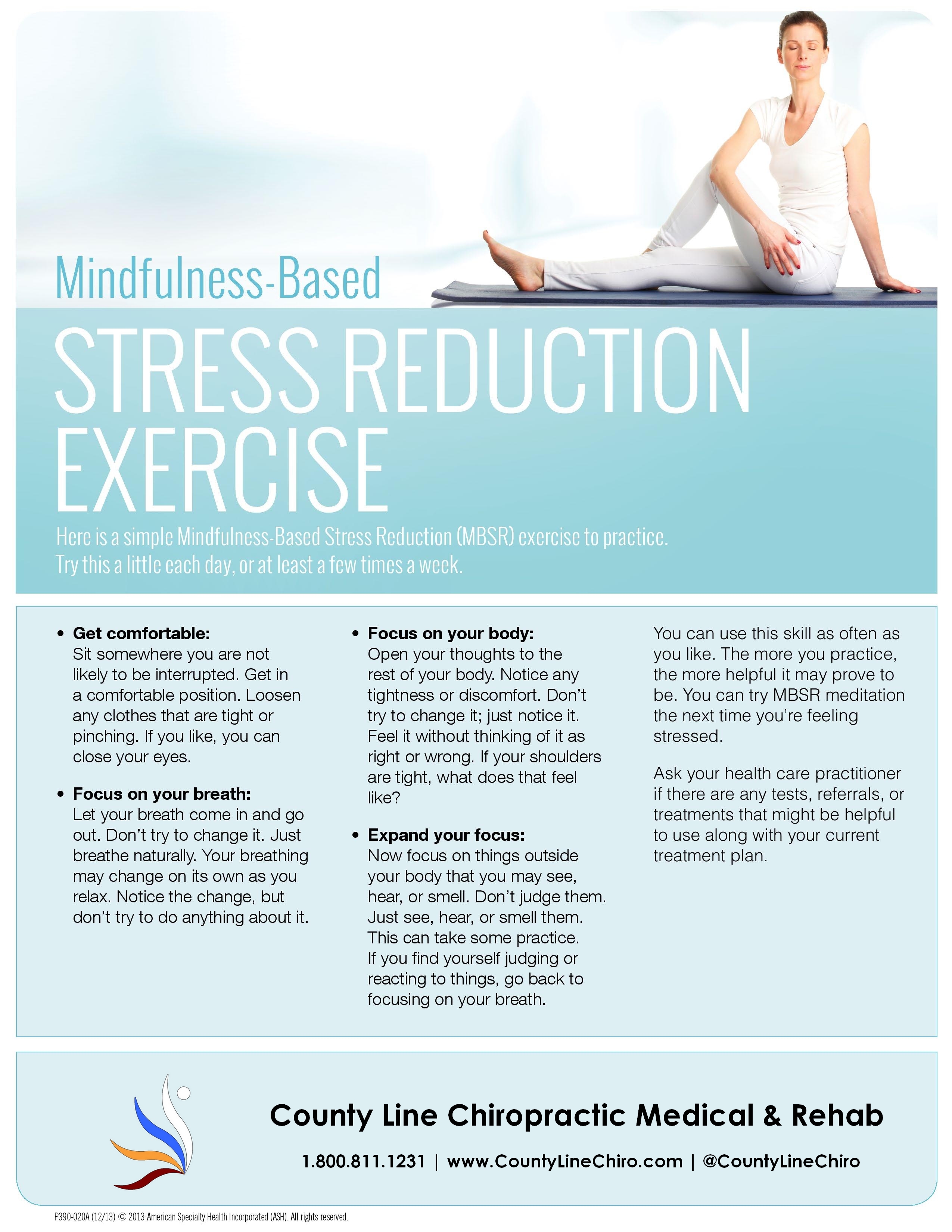 Mindfulness Based Stress Reduction Exercise County Line Chiropractic